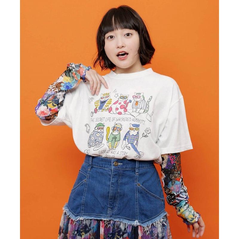 SALE レディース ファッション かわいい Tシャツ インナー トップス ScoLar  スカラー 162745 3柄展開 接触冷感ロングスリーブTシャツ レトロ 原宿系 個性的 | ScoLar | 03