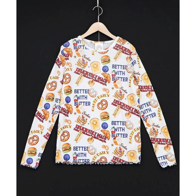 SALE レディース ファッション かわいい Tシャツ インナー トップス ScoLar  スカラー 162745 3柄展開 接触冷感ロングスリーブTシャツ レトロ 原宿系 個性的 | ScoLar | 05