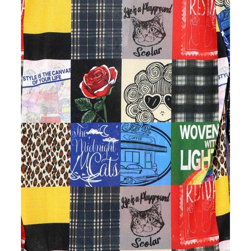 SALE レディース ファッション かわいい Tシャツ インナー トップス ScoLar  スカラー 162745 3柄展開 接触冷感ロングスリーブTシャツ レトロ 原宿系 個性的 | ScoLar | 07