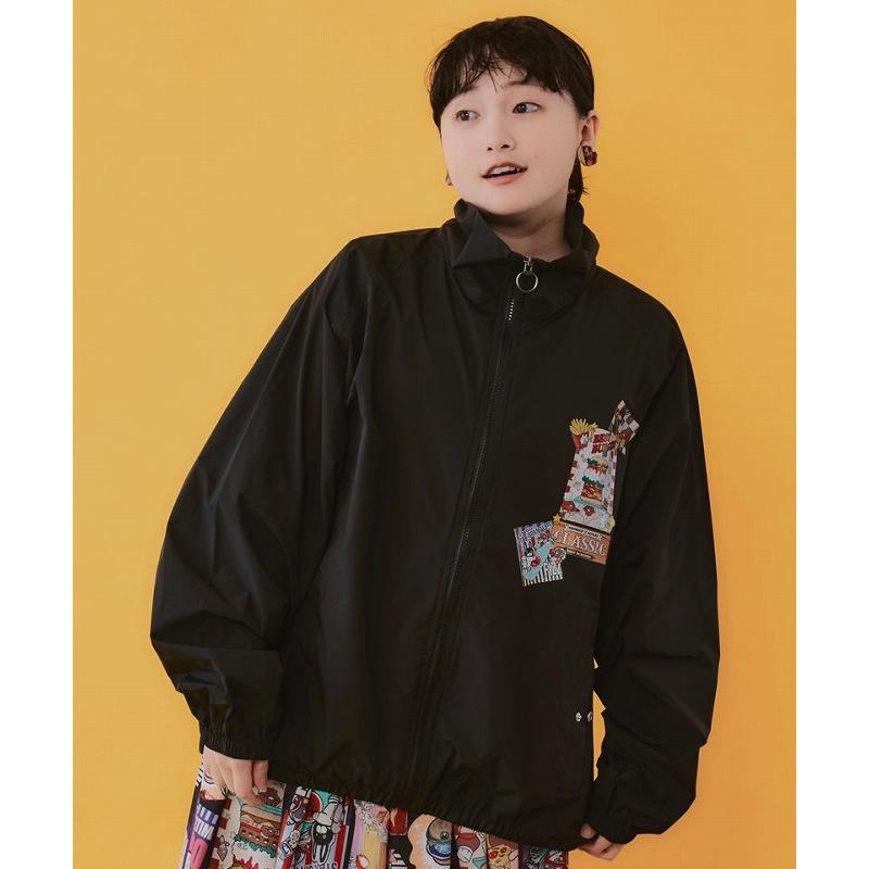 レディース ファッション かわいい ブルゾン ScoLar スカラー 163601 なめこ×ScoLar クラシックダイナー パッカブルブルゾン コラボ 原宿系 個性的 ポイント | ScoLar