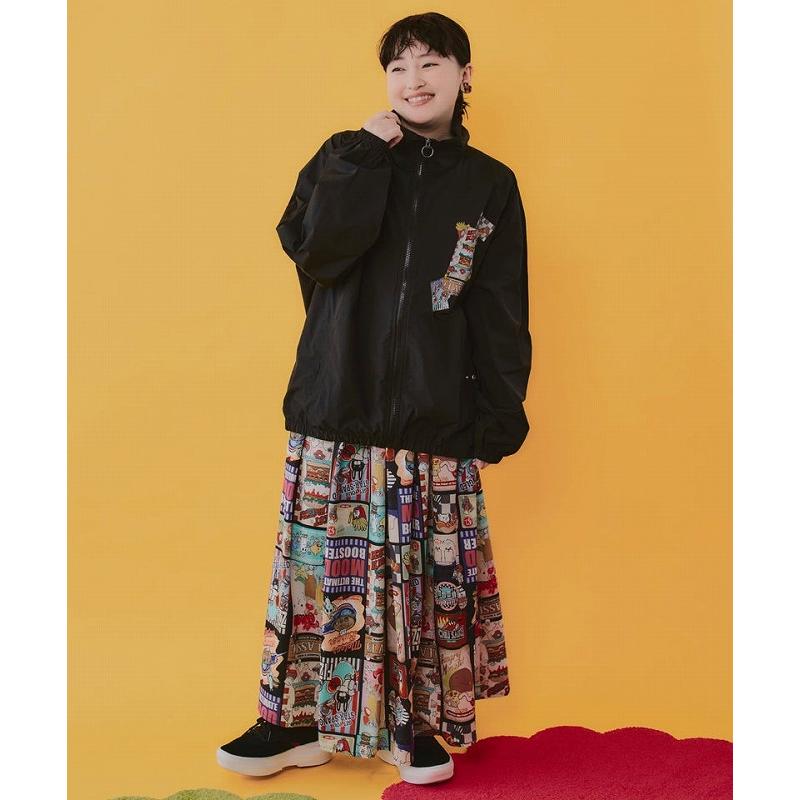 レディース ファッション かわいい ブルゾン ScoLar スカラー 163601 なめこ×ScoLar クラシックダイナー パッカブルブルゾン コラボ 原宿系 個性的 ポイント | ScoLar | 03