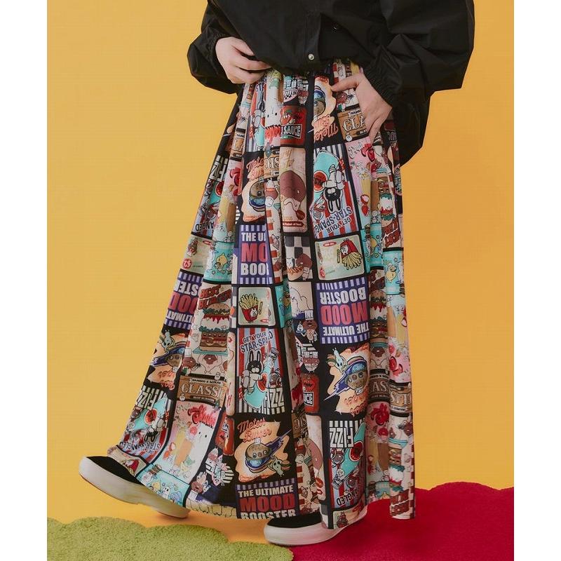 レディース ファッション かわいい スカート ScoLar スカラー 163602 なめこ×ScoLar クラシックダイナー 総柄スカート コラボ 原宿系 個性的 ポイント | ScoLar | 03