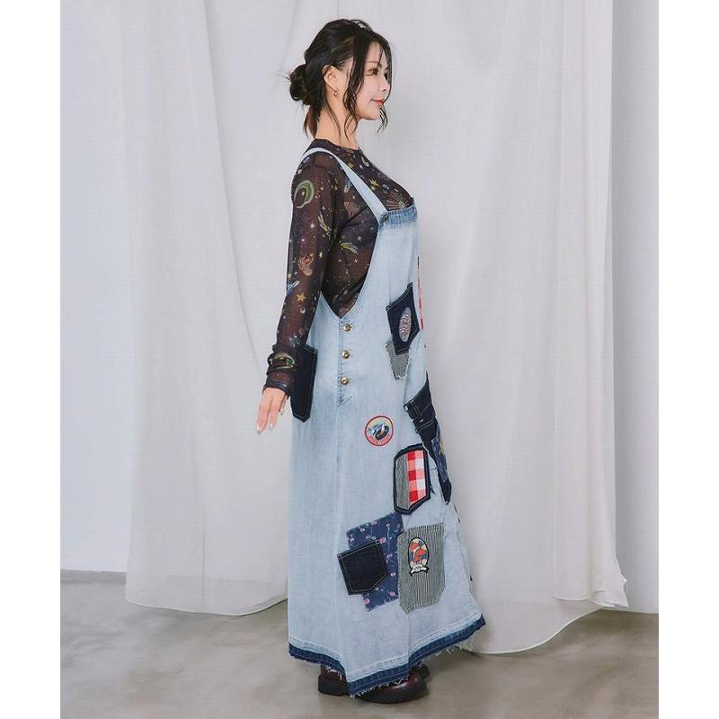 SALE レディース ファッション かわいい スカート ジャンスカ ScoLar スカラー 163605 ポケットがいっぱい リメイク調ジャンパースカート レトロ 原宿系 個性的 | ScoLar | 04