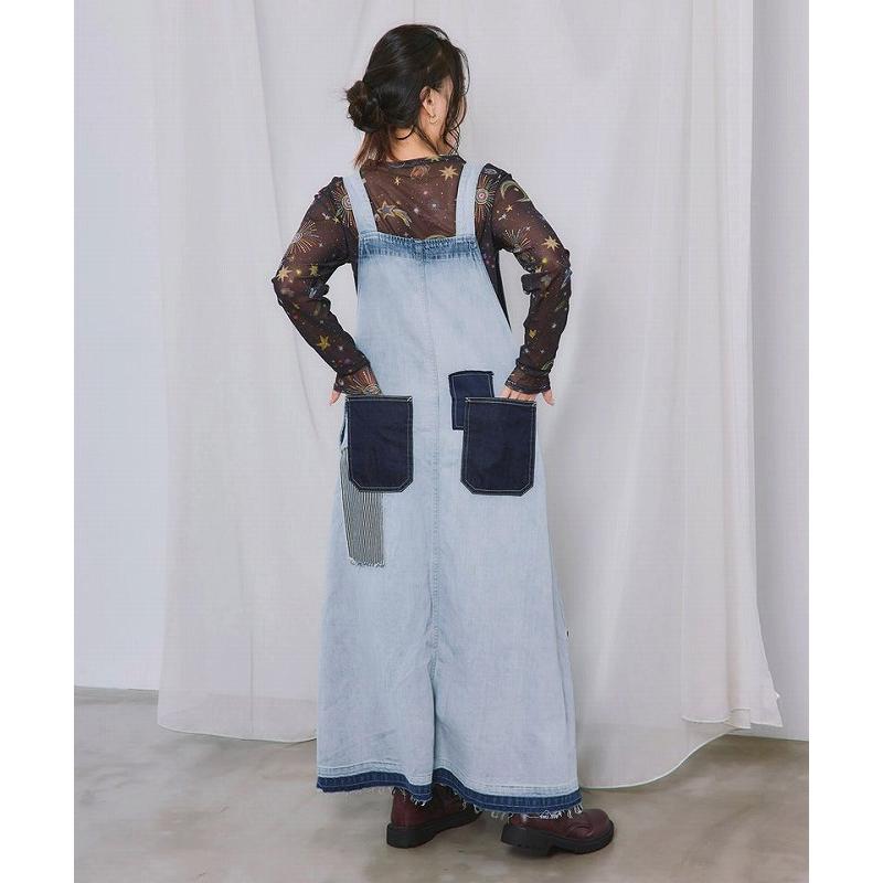 SALE レディース ファッション かわいい スカート ジャンスカ ScoLar スカラー 163605 ポケットがいっぱい リメイク調ジャンパースカート レトロ 原宿系 個性的 | ScoLar | 05