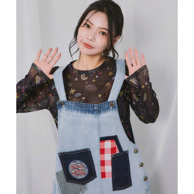 SALE レディース ファッション かわいい スカート ジャンスカ ScoLar スカラー 163605 ポケットがいっぱい リメイク調ジャンパースカート レトロ 原宿系 個性的 | ScoLar | 06