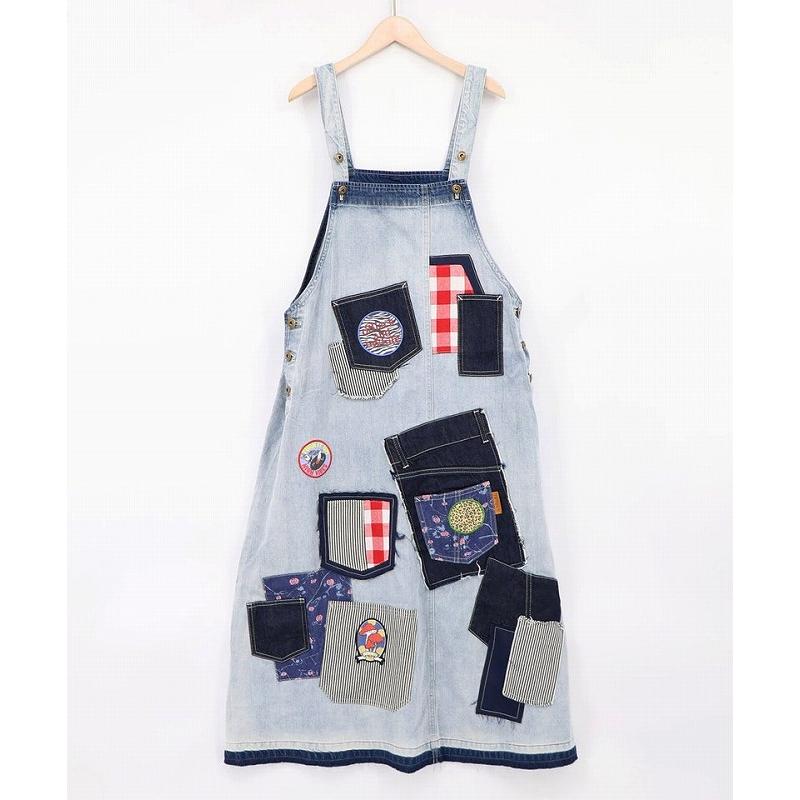 SALE レディース ファッション かわいい スカート ジャンスカ ScoLar スカラー 163605 ポケットがいっぱい リメイク調ジャンパースカート レトロ 原宿系 個性的 | ScoLar | 07