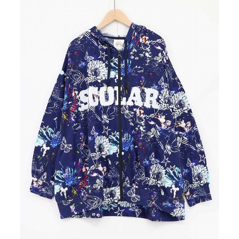 パーカー ScoLar スカラー 163628 SCOLARロゴ入りポップ総柄パーカー 羽織り カジュアル ポップ レトロ 原宿系 個性的 ポイント | ScoLar | 02