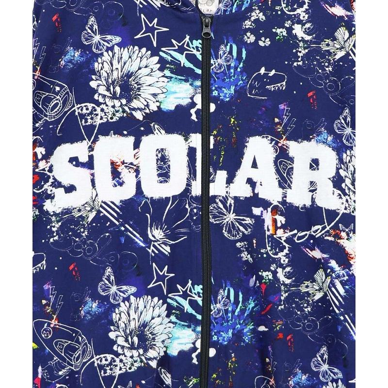 パーカー ScoLar スカラー 163628 SCOLARロゴ入りポップ総柄パーカー 羽織り カジュアル ポップ レトロ 原宿系 個性的 ポイント | ScoLar | 09