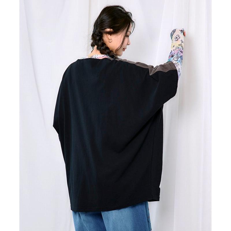 チュニック ScoLar スカラー 163629 アップリケ×ワッペン コラージュ風チュニック カジュアル ポップ レトロ 原宿系 個性的 ポイント | ScoLar | 07
