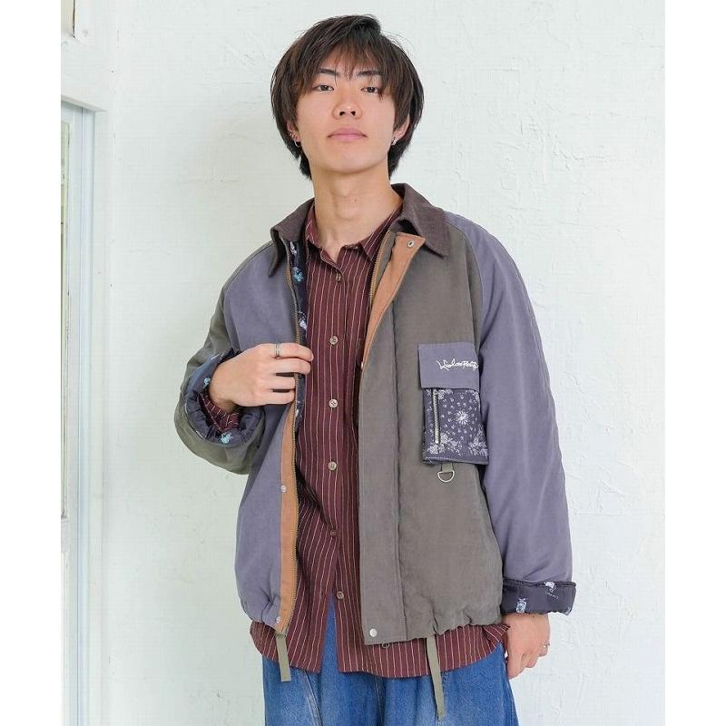 ジャケット SALE ScoLar Parity スカラー パリティ 353124 異素材使いの配色切替 中綿キルトジャケット アウター 原宿系 個性的 ユニセックス ポイント | ScoLar Parity | 02