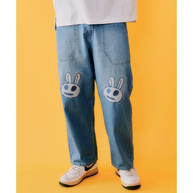 パンツ SALE ScoLar Parity スカラー パリティ 362115 ヒッコリーorデニム 膝アップリケパンツ ボトムス カジュアル ストリート 原宿系 個性的 ユニセックス | ScoLar Parity | 02