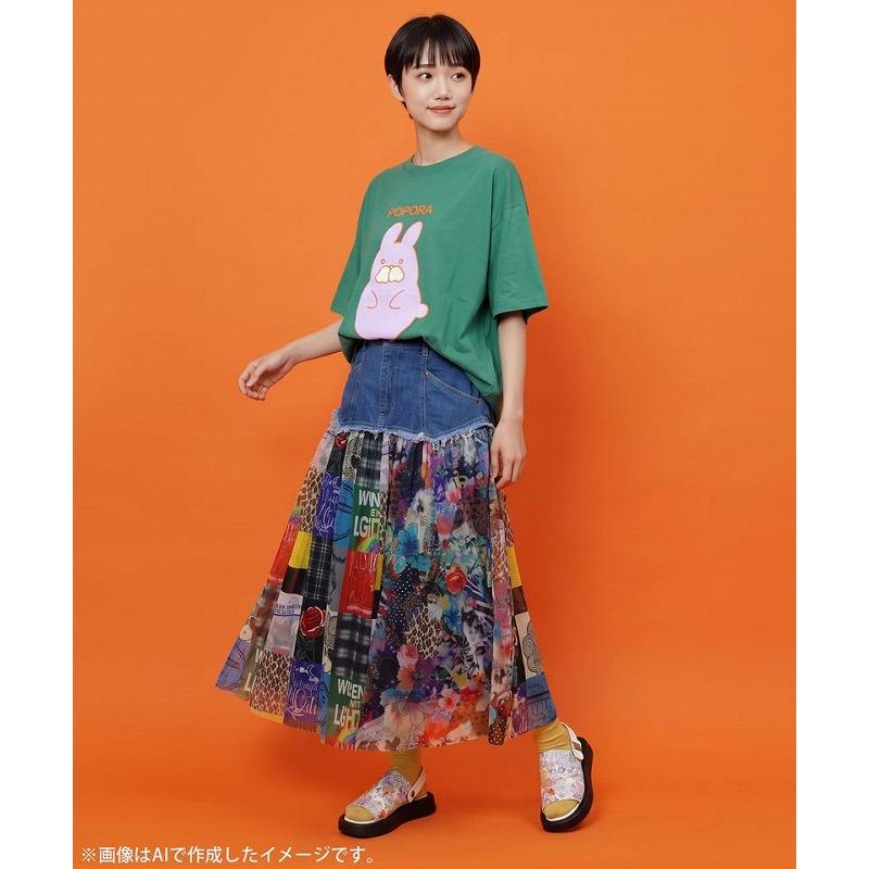 SALE レディース ファッション かわいい Tシャツ トップス ユニセックス ScoLar Parity スカラー パリティ 362129 ポンポン ポポラ柄Tシャツ カジュアル 原宿系 | ScoLar Parity | 07
