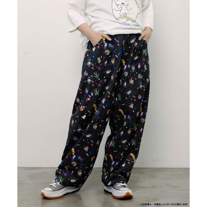 パンツ ScoLar スカラー 462021 クレヨンしんちゃん×ScoLar 花宇宙の総柄パンツ ボトムス カジュアル コラボ 原宿系 個性的 ポイント | ScoLar | 01
