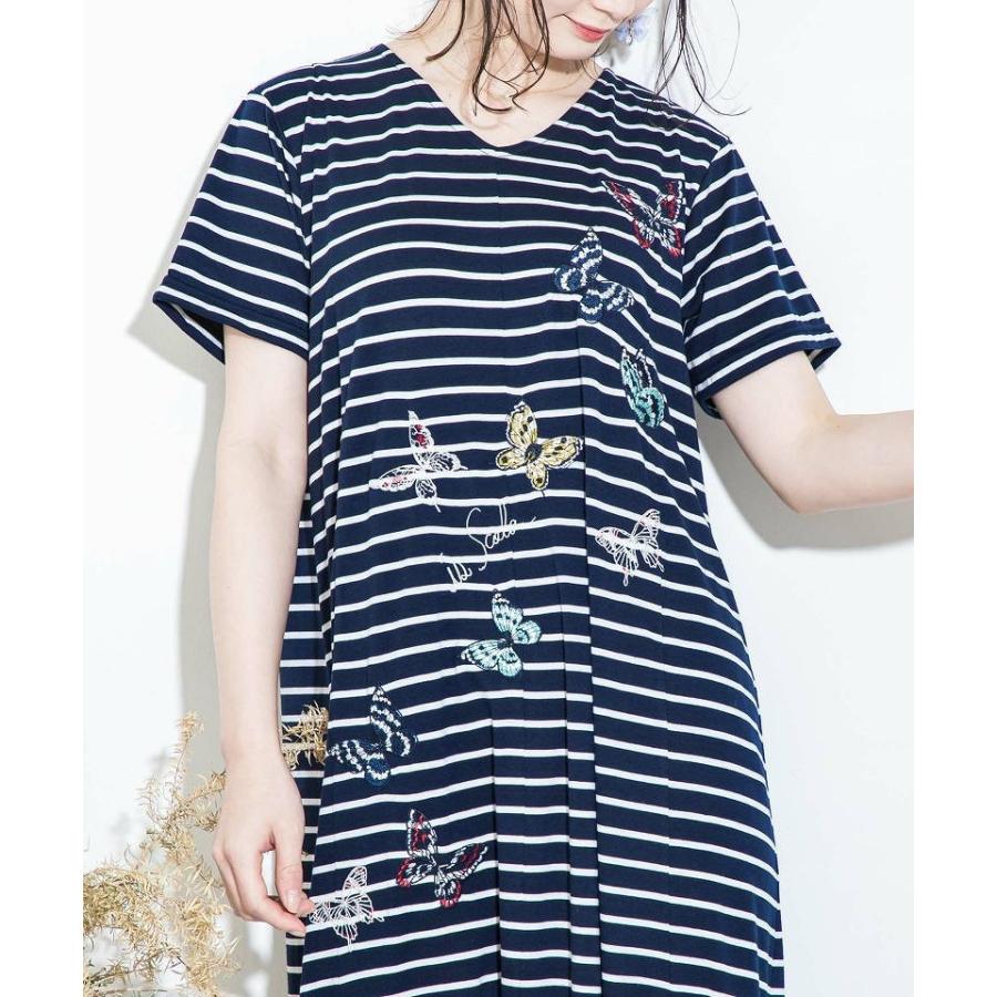 新作 Is Scolar イズ スカラー 蝶刺繍 裾切替ワンピース ロング丈 レース Vネック 5112 5112 Pappa Duduu 通販 Yahoo ショッピング