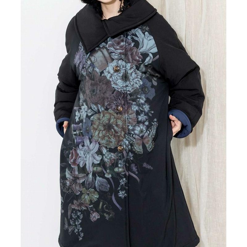 iS ScoLar コート SALE is イズ スカラー 533255 大花柄中綿入りコート  