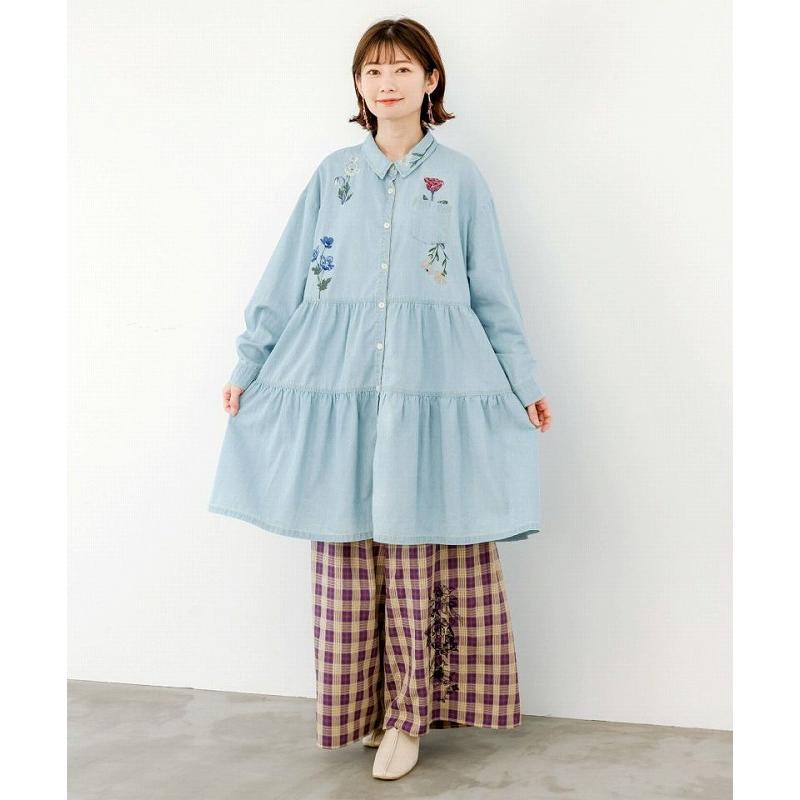 iS Scolar 刺繍入り長袖ワンピース iS ScoLar ワンピース SALE is イズ スカラー 543201 花刺繍