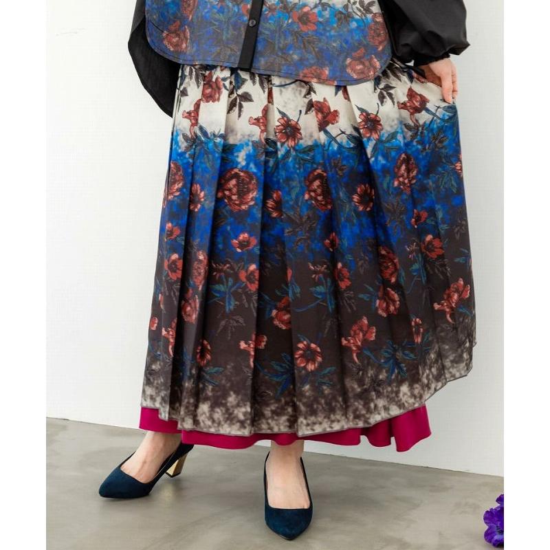 スカート is ScoLar イズ スカラー 543205 花蝶2柄展開 リバーシブル