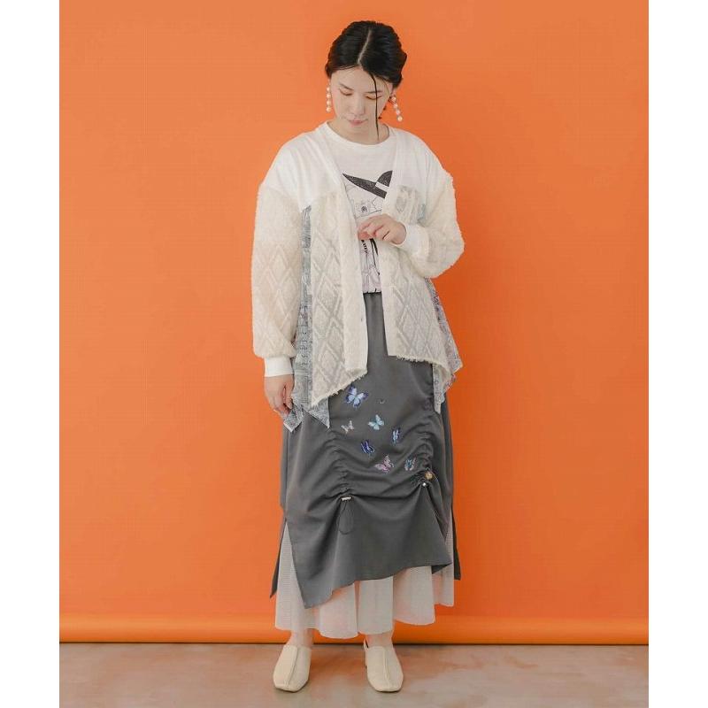 カーディガン SALE ScoLar スカラー 152740 オーロラ箔ロゴプリント