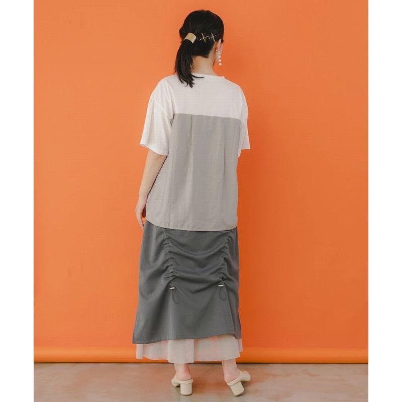 iS ScoLar スカート is イズ スカラー 551238 蝶柄プリント メッシュ  