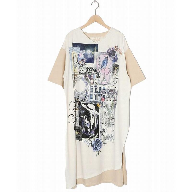 iS ScoLar ワンピース 新作 is イズ スカラー 551244 花蝶パッチワーク  