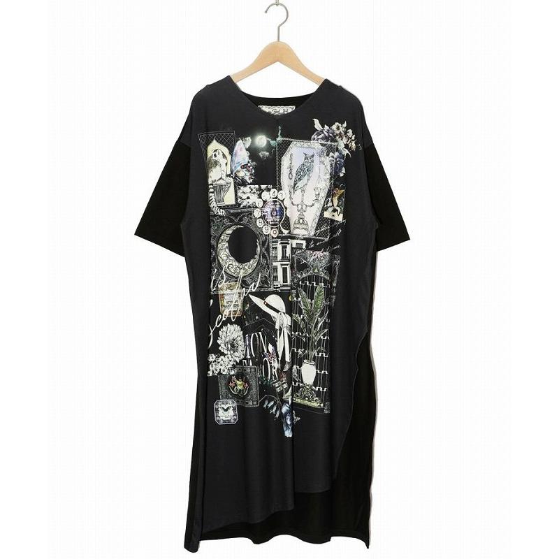 iS ScoLar ワンピース 新作 is イズ スカラー 551244 花蝶パッチワーク  