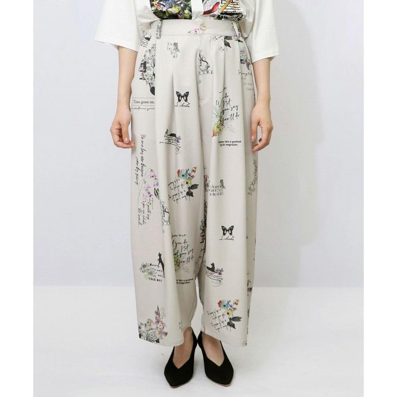 iS ScoLar パンツ is イズ スカラー 552254 数字と花蝶 総柄パンツ  