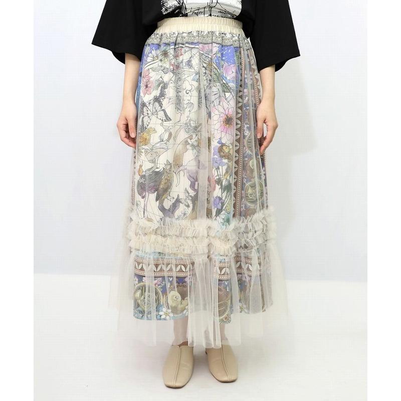 iS ScoLar スカート SALE is イズ スカラー 552270 星座柄チュール重ね  