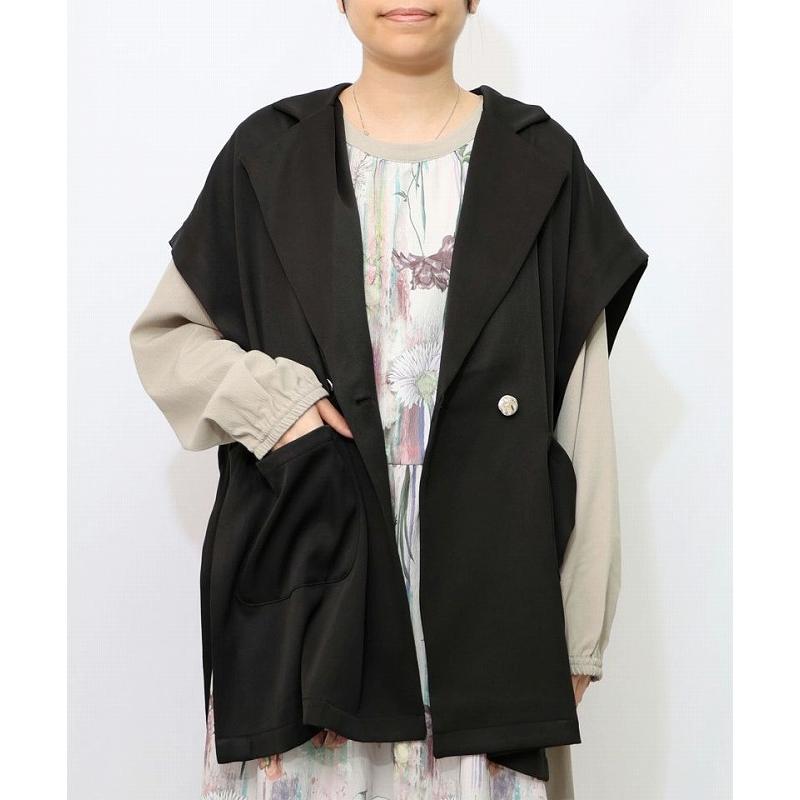 iS ScoLar - iS ScoLar 553210：リボン刺繍テーラードジレ iS ScoLar（イズスカラー） ジレ SALE is ScoLar イズ スカラー 553210