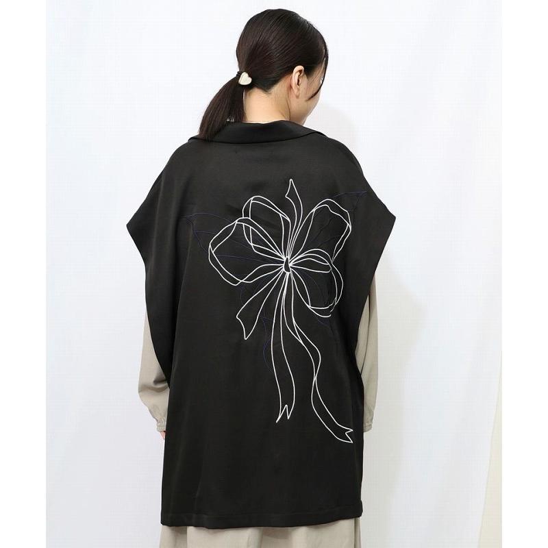 iS ScoLar - iS ScoLar 553210：リボン刺繍テーラードジレ iS ScoLar（イズスカラー） ジレ SALE is ScoLar イズ スカラー 553210