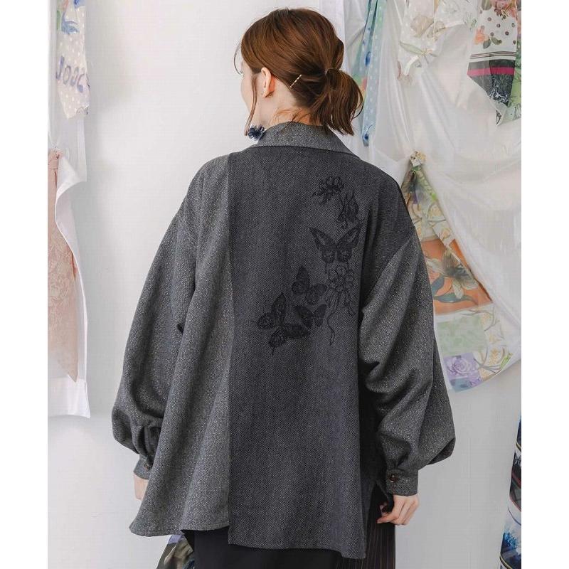 iS ScoLar 553229：レースと蝶々の異素材切替ジャケット 553229：レースと蝶々の異素材切替ジャケットの通販-ScoLar