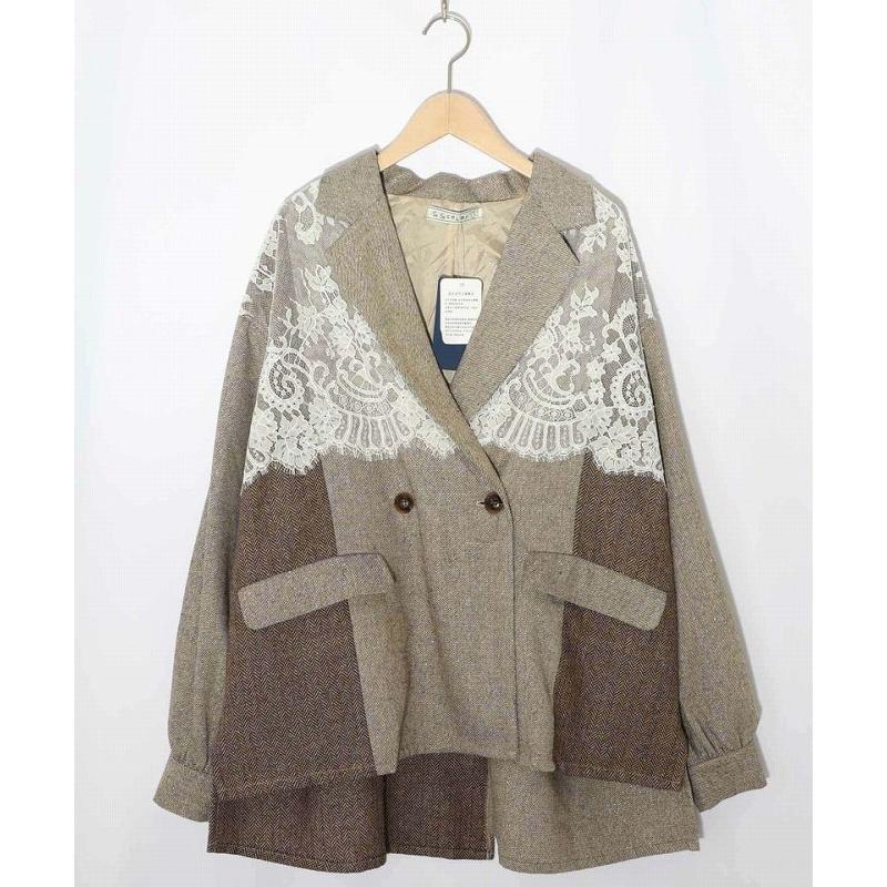 iS ScoLar 553229：レースと蝶々の異素材切替ジャケット iS ScoLar ジャケット 新作 is イズ スカラー 553229 レースと