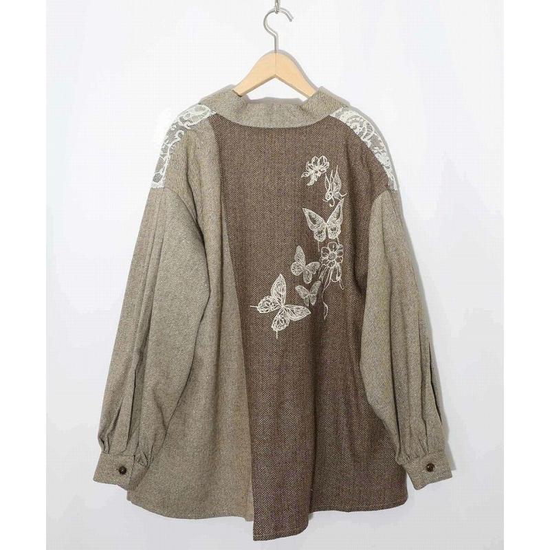 iS ScoLar 553229：レースと蝶々の異素材切替ジャケット 553229：レースと蝶々の異素材切替ジャケットの通販-ScoLar