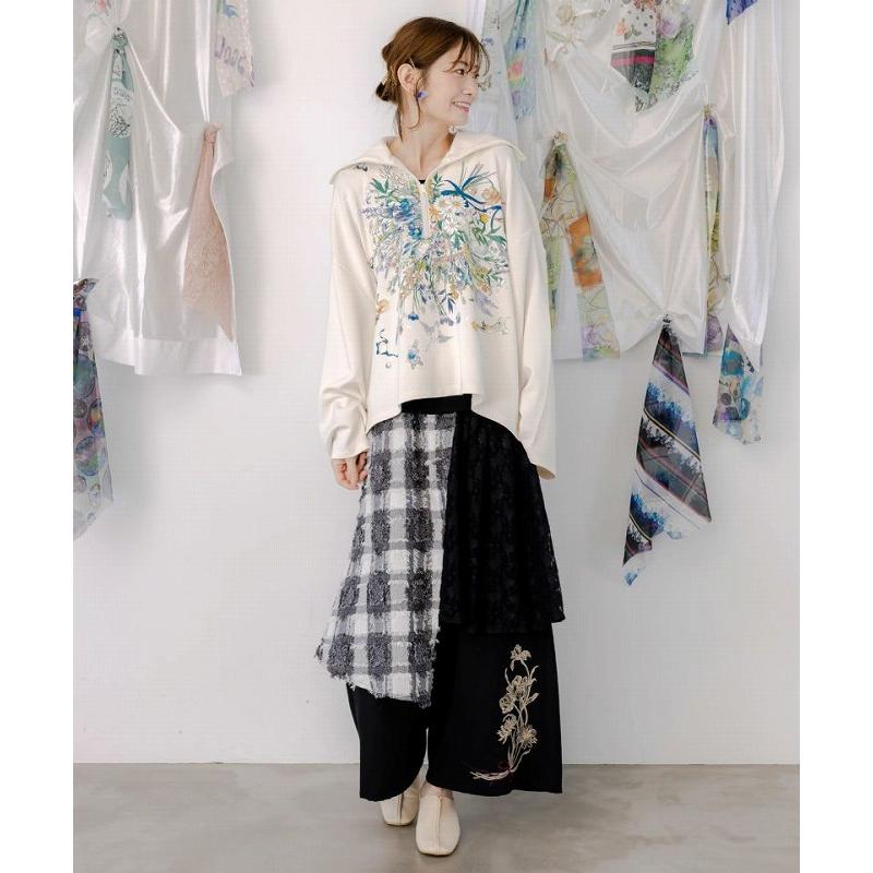 iS ScoLar パンツ 新作 is イズ スカラー 553230 レース×チェック柄 異  