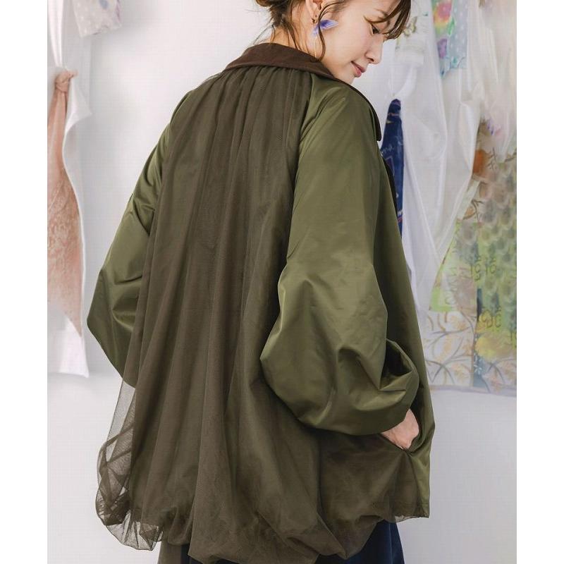 イズスカラーisscolar 553235：キツネと花刺繍 チュール重ねブルゾン iS ScoLar ブルゾン is イズ スカラー 553235 キツネと花刺繍