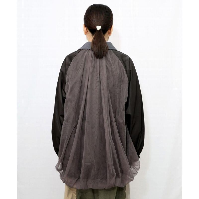 イズスカラーisscolar 553235：キツネと花刺繍 チュール重ねブルゾン iS ScoLar ブルゾン is イズ スカラー 553235 キツネと花刺繍