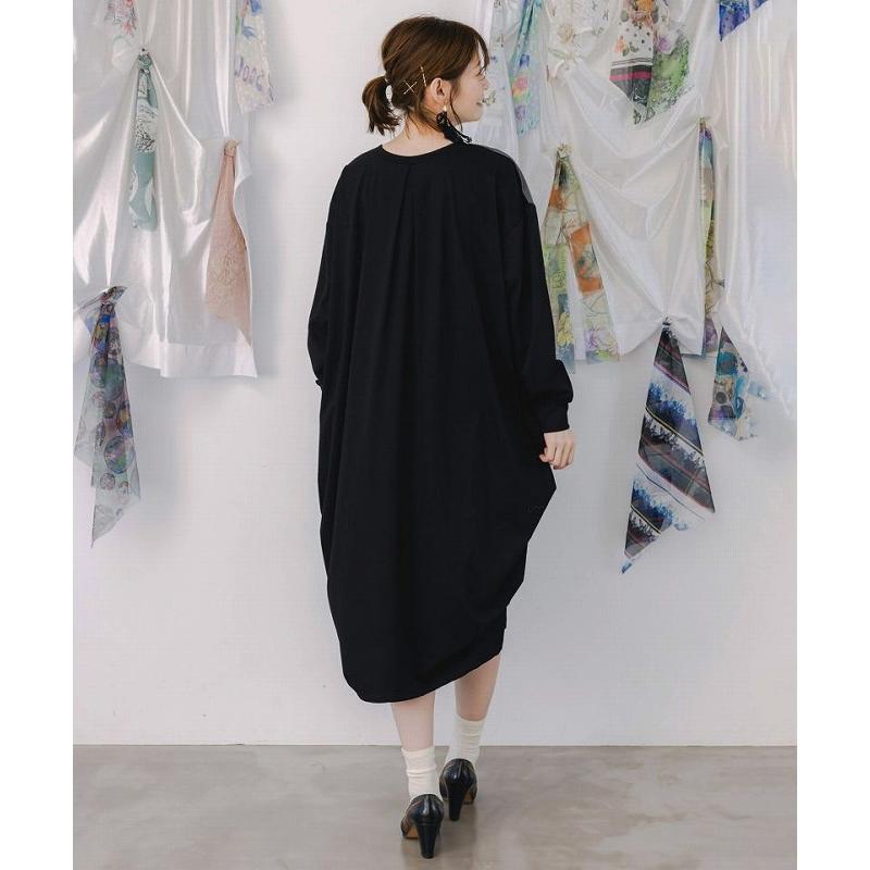 iS ScoLar 553239：不思議な街柄タック入りワンピース 553239：不思議な街柄タック入りワンピースの通販-ScoLar