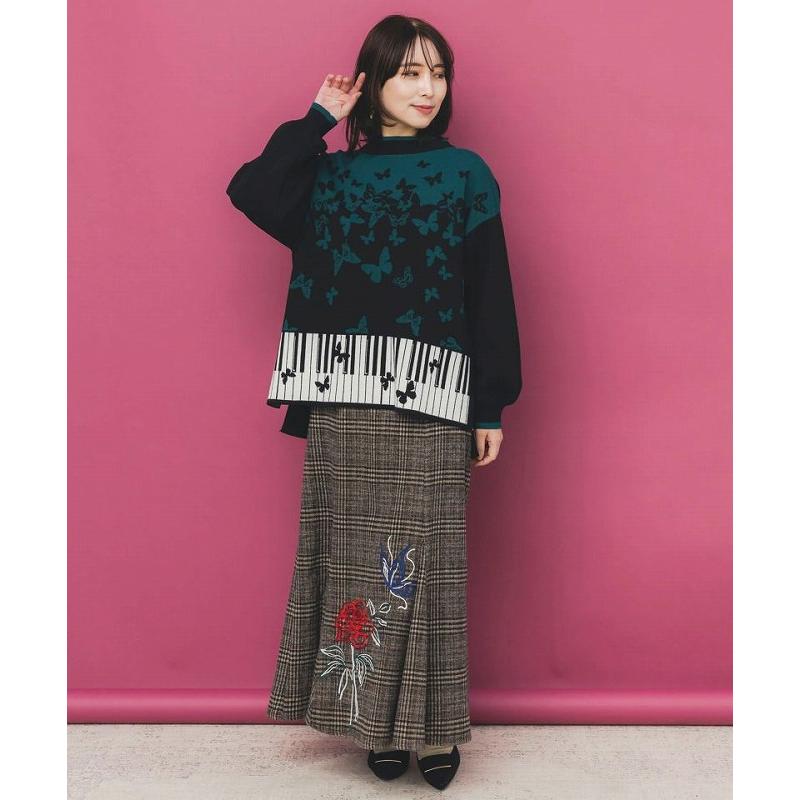 iS ScoLar（イズスカラー） ニット イズ スカラー 553262 ピアノ×蝶柄