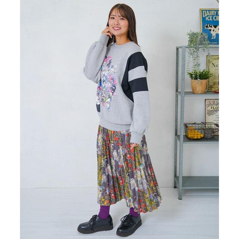 スカート SALE is ScoLar イズ スカラー 553263 豊穣と繁栄柄スウェードポンチプリーツスカート ボトムス シック フェミニン ガーリー 原宿系 個性的 ポイント | iS ScoLar | 03