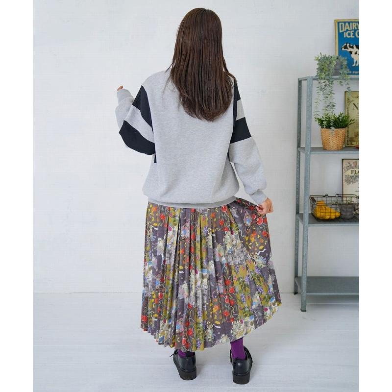 スカート SALE is ScoLar イズ スカラー 553263 豊穣と繁栄柄スウェードポンチプリーツスカート ボトムス シック フェミニン ガーリー 原宿系 個性的 ポイント | iS ScoLar | 05
