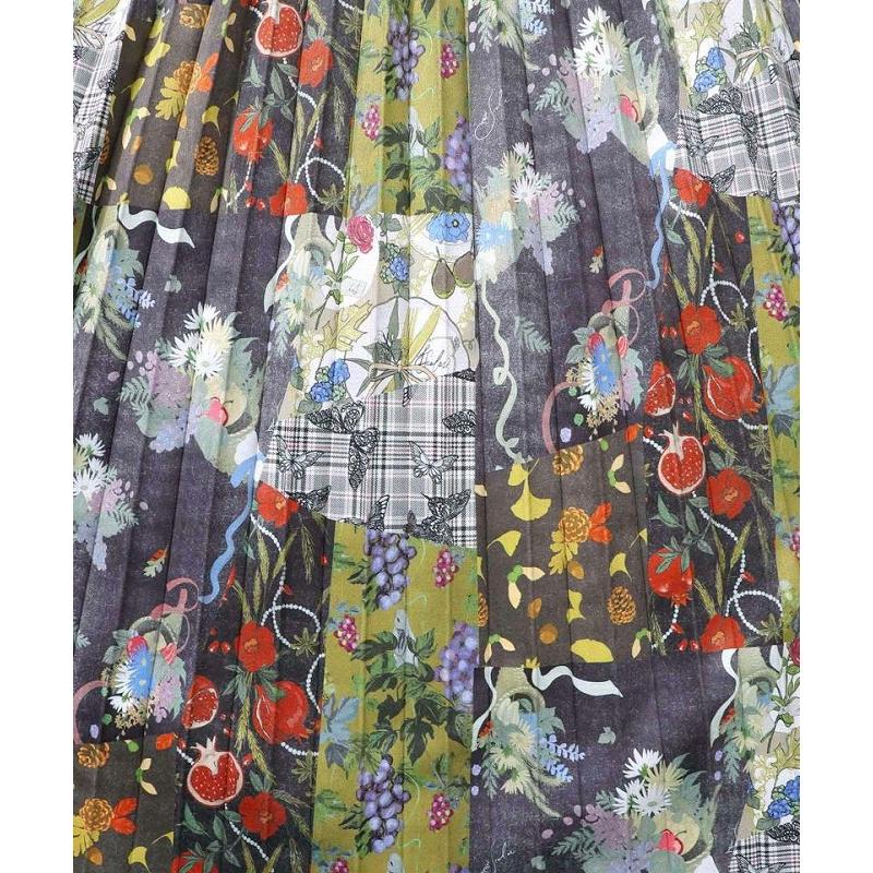 スカート SALE is ScoLar イズ スカラー 553263 豊穣と繁栄柄スウェードポンチプリーツスカート ボトムス シック フェミニン ガーリー 原宿系 個性的 ポイント | iS ScoLar | 08