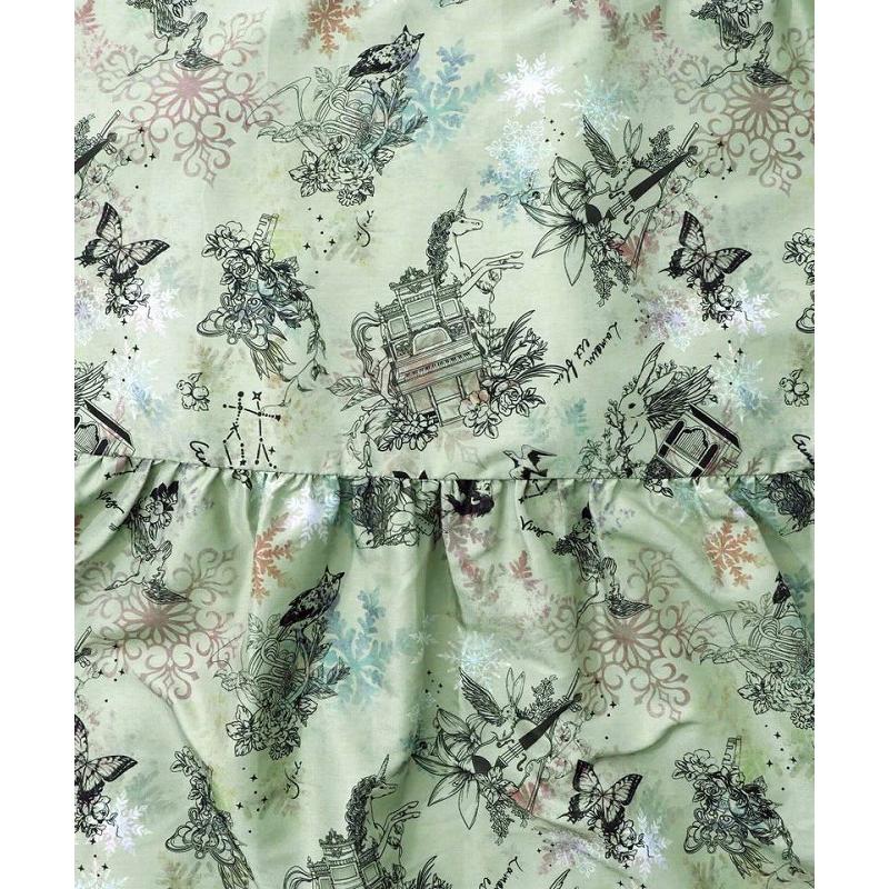 ワンピース SALE is ScoLar イズ スカラー 553271 星座・楽器・雪の結晶柄 布帛×コーデュロイワンピース シック フェミニン 原宿系 個性的 ポイント | iS ScoLar | 09