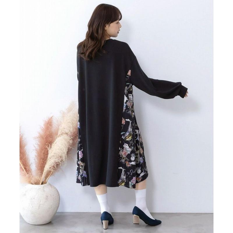 カーディガン SALE is ScoLar イズ スカラー 553286 アンティーク柄 3素材切替ロングカーディガン 羽織り シック フェミニン ガーリー 原宿系 個性的 ポイント | iS ScoLar | 06