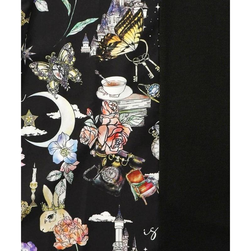 カーディガン SALE is ScoLar イズ スカラー 553286 アンティーク柄 3素材切替ロングカーディガン 羽織り シック フェミニン ガーリー 原宿系 個性的 ポイント | iS ScoLar | 09