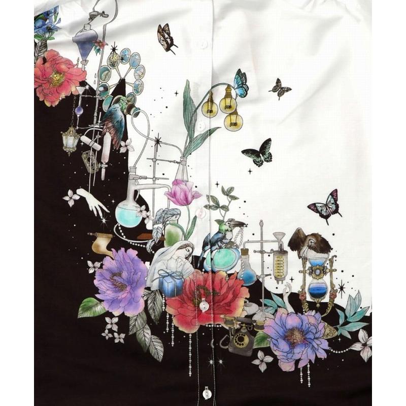 シャツ SALE is ScoLar イズ スカラー 561202 布帛ｘシフォン異素材切替バイカラー花柄シャツ トップス シック フェミニン 原宿系 個性的 ポイント | iS ScoLar | 08