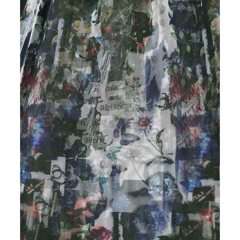 ワンピース SALE is ScoLar イズ スカラー 561237 魔女の秘密柄チュール重ね異素材切替シャツワンピース シック フェミニン 原宿系 個性的 ポイント | iS ScoLar | 08