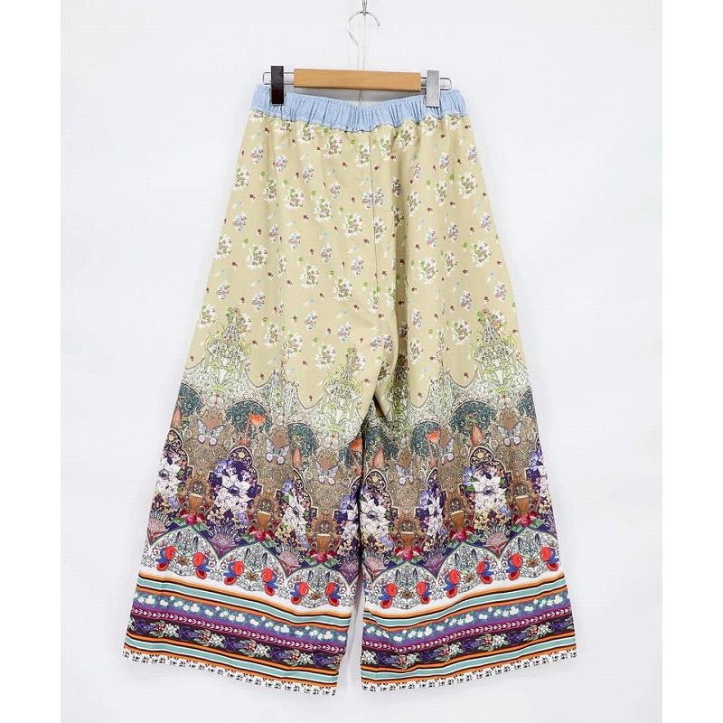 パンツ SALE is ScoLar イズ スカラー 562226 デニム×ストライプ×総柄パンツ ボトムス カジュアル フェミニン レトロ 原宿系 個性的 ポイント | iS ScoLar | 07
