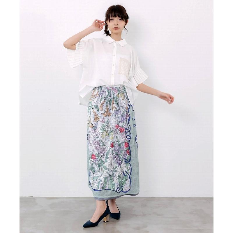 スカート SALE is ScoLar イズ スカラー 562240 メッシュ花柄orラメストライプ リバーシブルスカート ボトムス フェミニン シック 原宿系 個性的 ポイント | iS ScoLar | 04