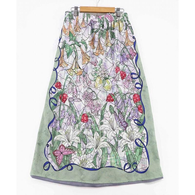 スカート SALE is ScoLar イズ スカラー 562240 メッシュ花柄orラメストライプ リバーシブルスカート ボトムス フェミニン シック 原宿系 個性的 ポイント | iS ScoLar | 07