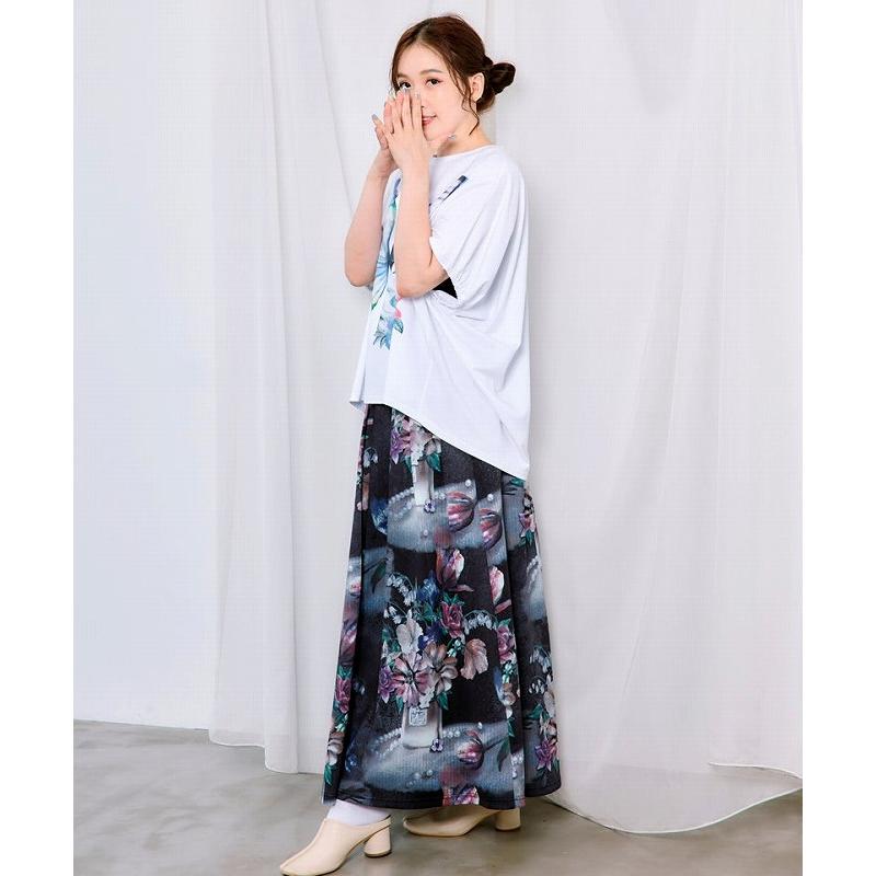 トップス is ScoLar イズ スカラー 562262 彩調 花蝶柄シルケットタッチプルオーバー カジュアル フェミニン ガーリー 原宿系 個性的 ポイント | iS ScoLar | 05