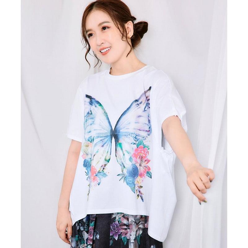 トップス is ScoLar イズ スカラー 562262 彩調 花蝶柄シルケットタッチプルオーバー カジュアル フェミニン ガーリー 原宿系 個性的 ポイント | iS ScoLar | 07